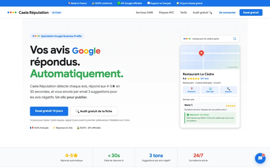 Aperçu de Avis (Réputation)
