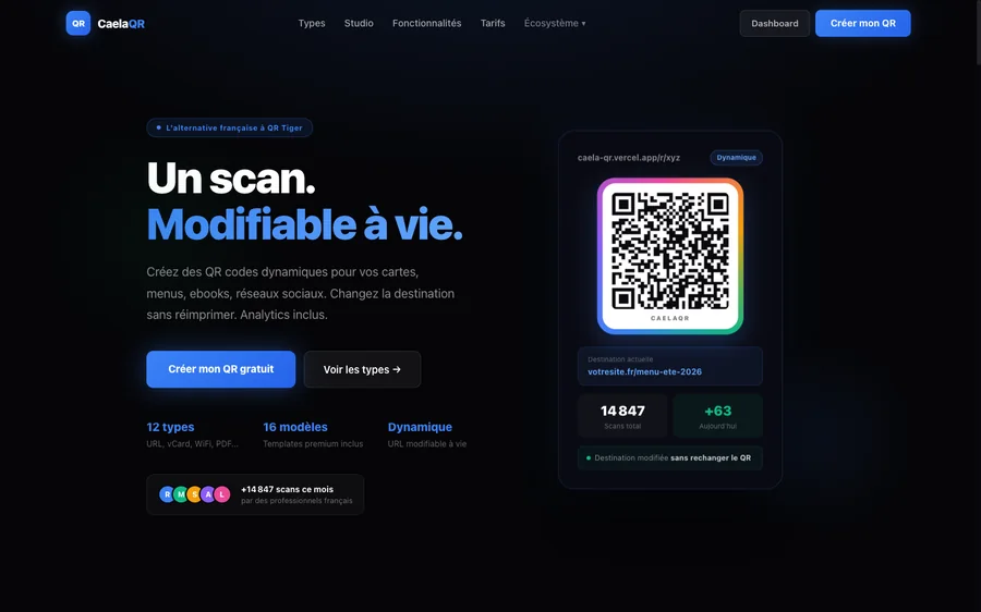 Aperçu de QR codes (Caela QR)